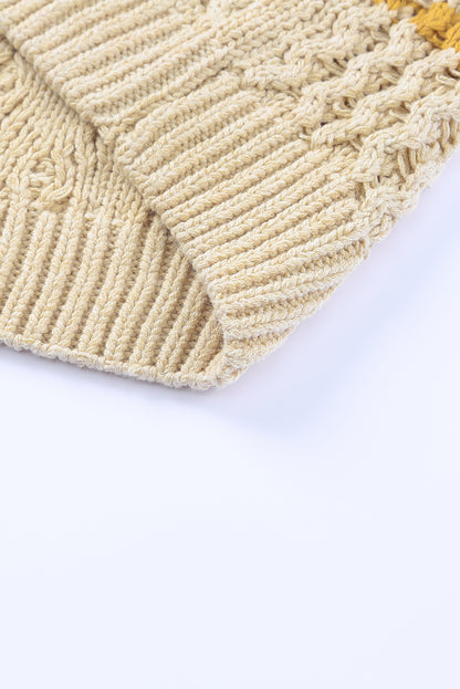 Suéter tipo jersey de punto texturizado con bloques de color a rayas 