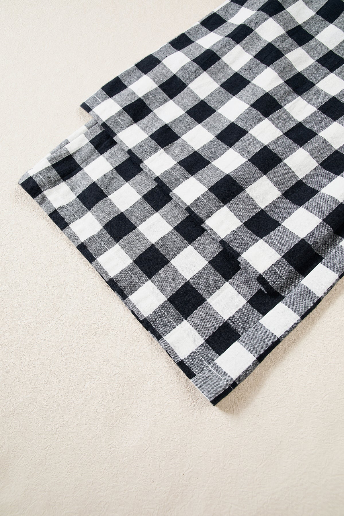 Blue Gingham Plaid Tie Elastic Waist Shift Pants