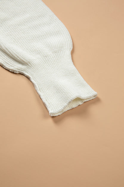 Beige Drop Shoulder Game Day Letter Print Pullover Sweater