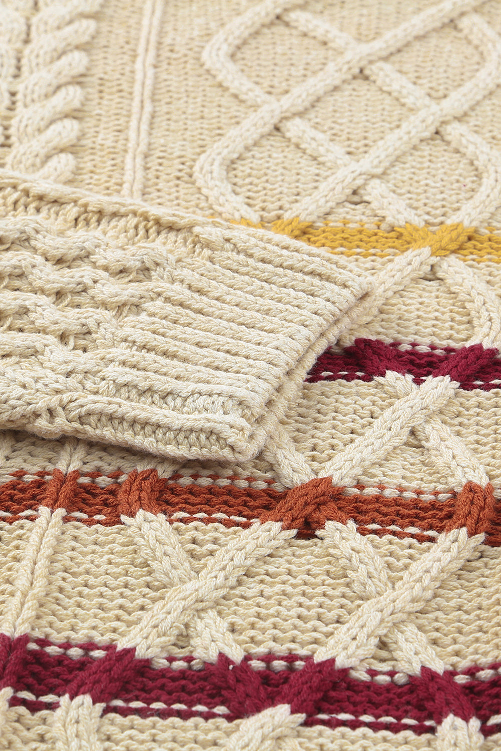 Suéter tipo jersey de punto texturizado con bloques de color a rayas 