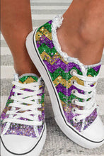 Zapatos de lona planos con cordones a rayas de chevron brillante multicolor 