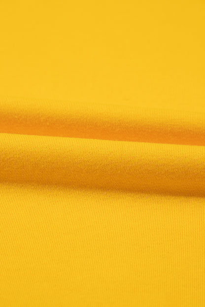 Yellow Color Block Thumbhole Sleeve Drop Shoulder Sweatshirt