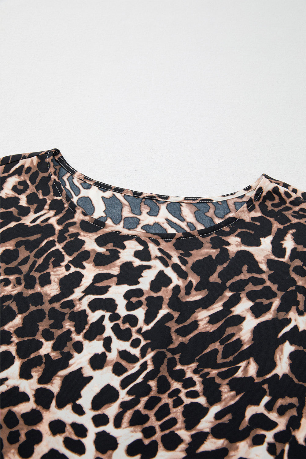 Ensemble pantalon ample à imprimé animal marron et bords contrastés