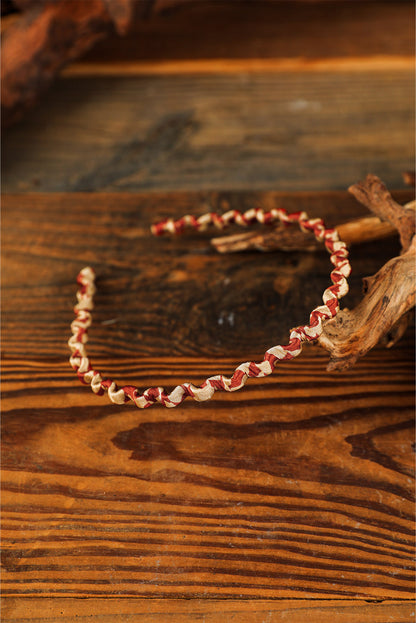 Diadema ondulada con estampado de leopardo vintage negro 