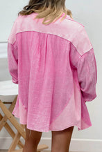 Sobrecamisa de algodón lavado mineral rosa 