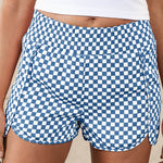 Blue Leopard High Waisted Athletic Shorts