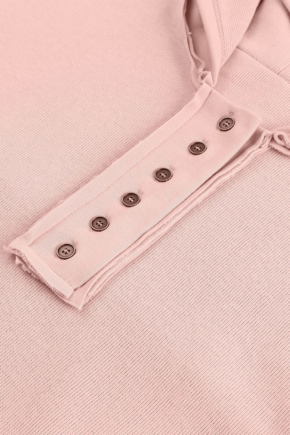 Sweat à capuche décontracté à boutons et bordures patchwork unies 