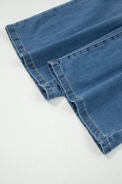 Ashleigh Blue Multi Buttons High Waist Wide Leg Jeans With Pockets
