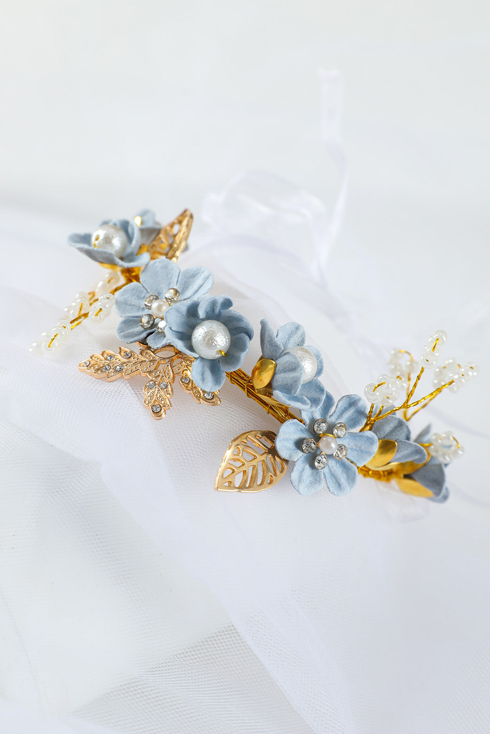 Alloy Flower Ribbon Tie Wedding Bracelet