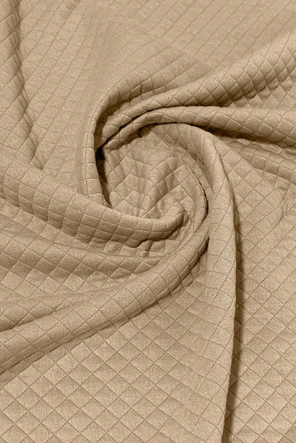 Veste à col de baseball texturée géométrique unie kaki pâle