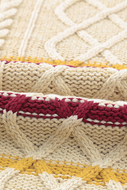 Suéter tipo jersey de punto texturizado con bloques de color a rayas 