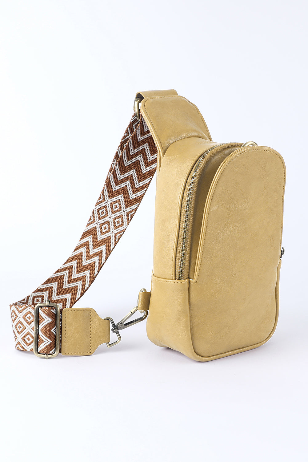 Bolso bandolera de piel sintética con cremallera