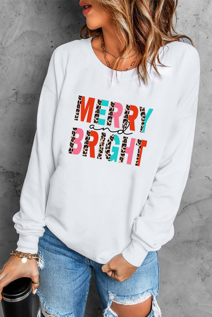 Sweat-shirt à imprimé léopard MERRY and BRIGHT
