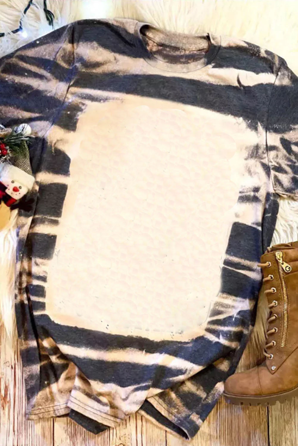 Blank Apparel - T-shirt basique à rayures bleu tie-dye