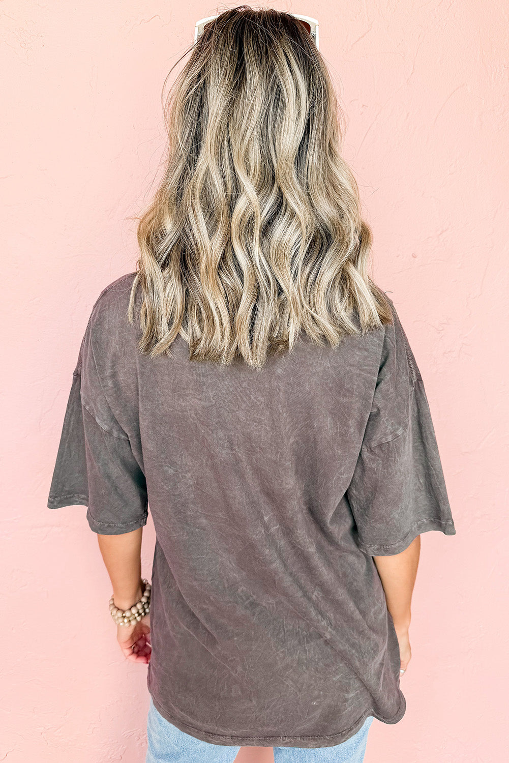 T-shirt graphique gris moyen à imprimé guépard vintage délavé minéral