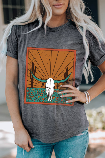 T-shirt graphique à paillettes et cœur