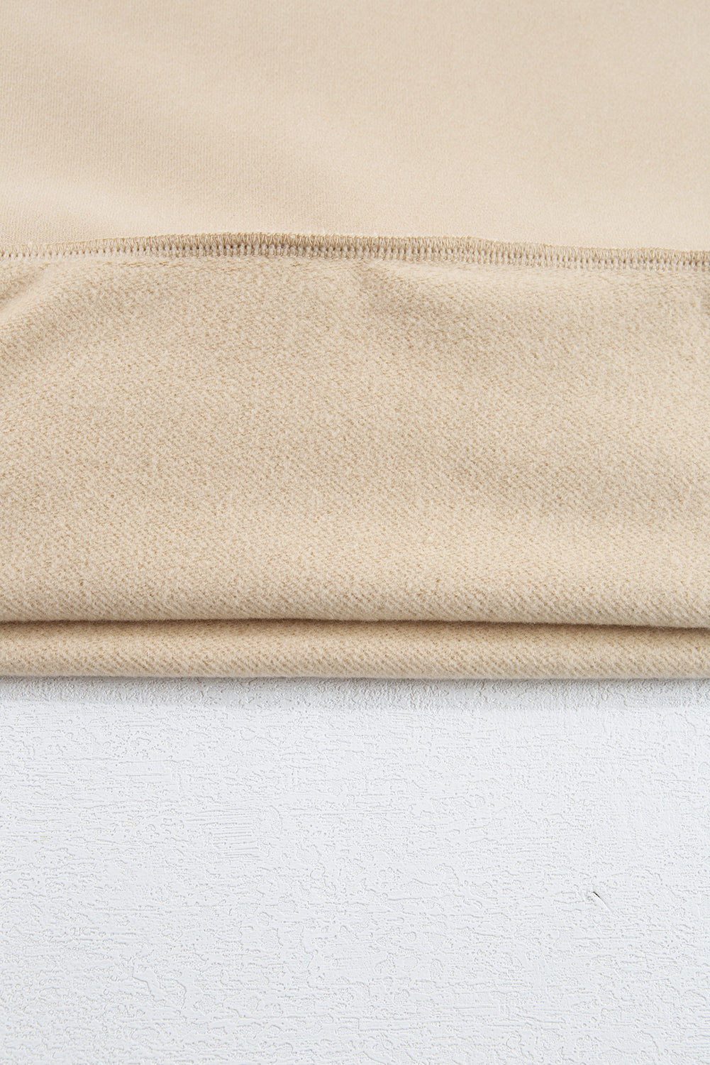 Apricot Solid Fleece Lined Drop Shoulder High Low Sweatshirt