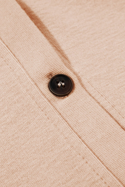 Chemise unie à volants et col en V boutonnée Jet Stream