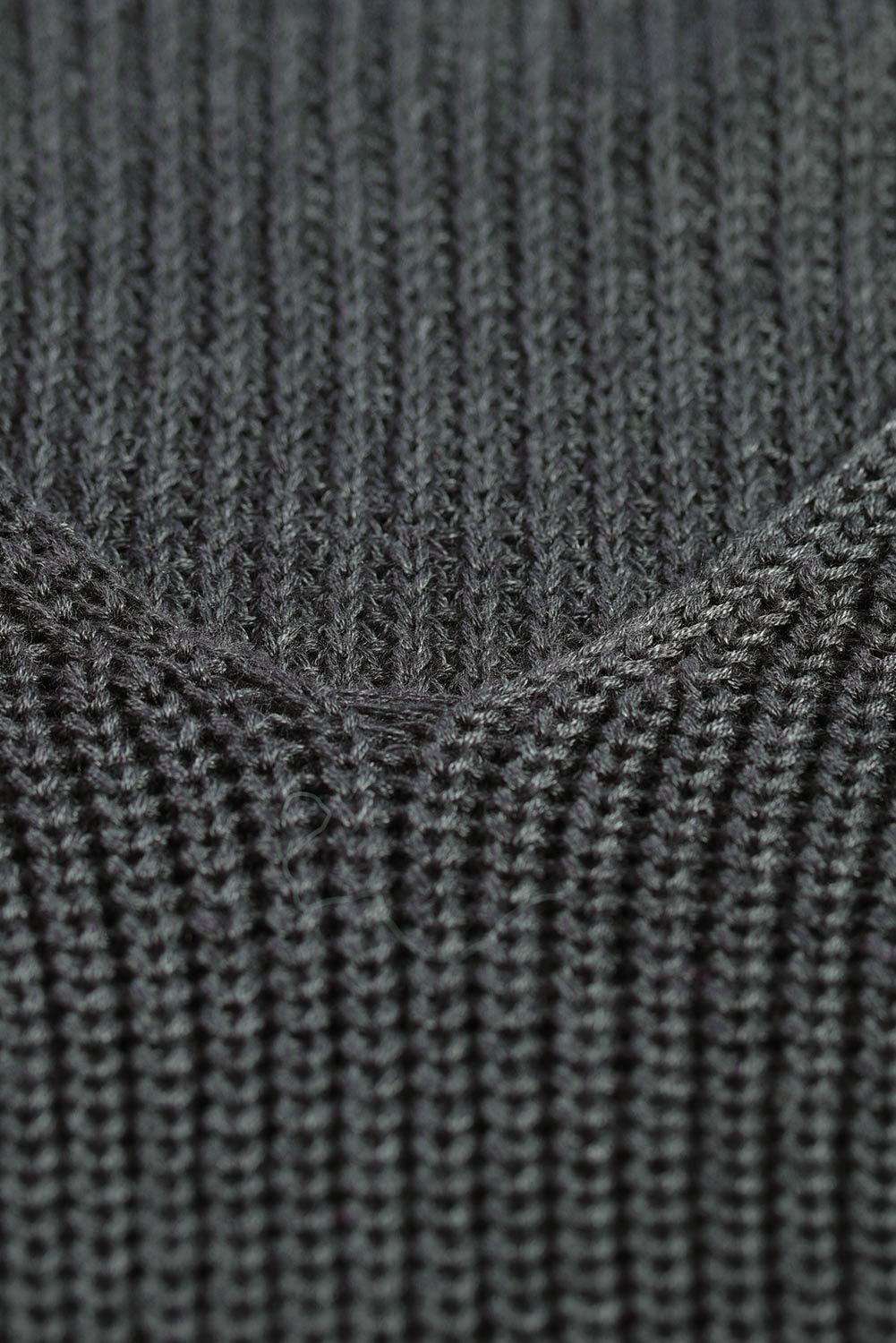 Suéter de punto acanalado con hombros descubiertos y cinturón cruzado sin espalda para mujer, informal, holgado, de manga larga, Color sólido, para invierno