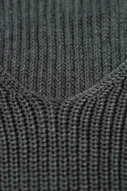 Suéter de punto acanalado con hombros descubiertos y cinturón cruzado sin espalda para mujer, informal, holgado, de manga larga, Color sólido, para invierno