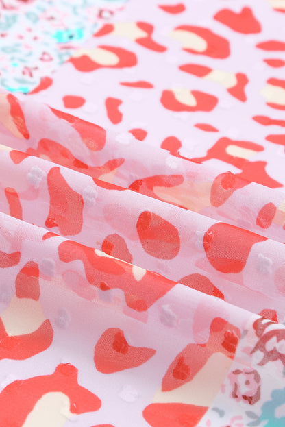 Kimono con manga acampanada y frente abierto con estampado floral 