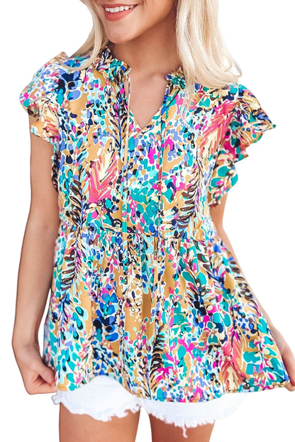 T-shirt ample à fleurs peintes 