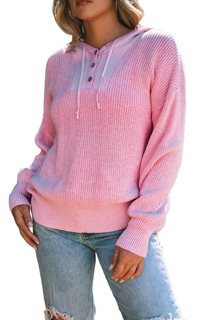 Pull à capuche col V Henley 