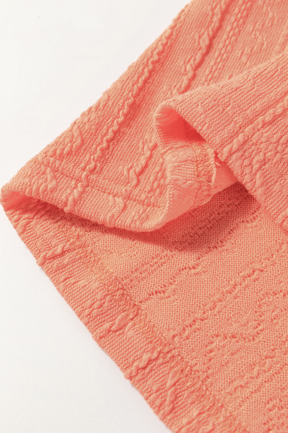 Ensemble haut à manches courtes et short à cordon de serrage, couleur châtain clair texturé, poches plaquées