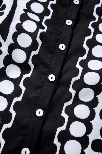 Chemisier noir à manches bouffantes Palermo