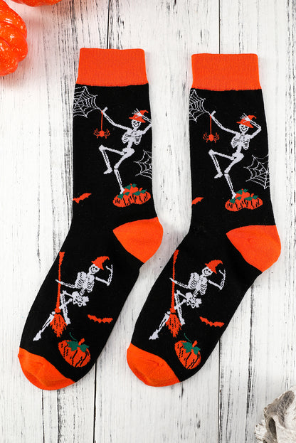 Calcetines con gráfico de moda de Halloween naranja Vitality 