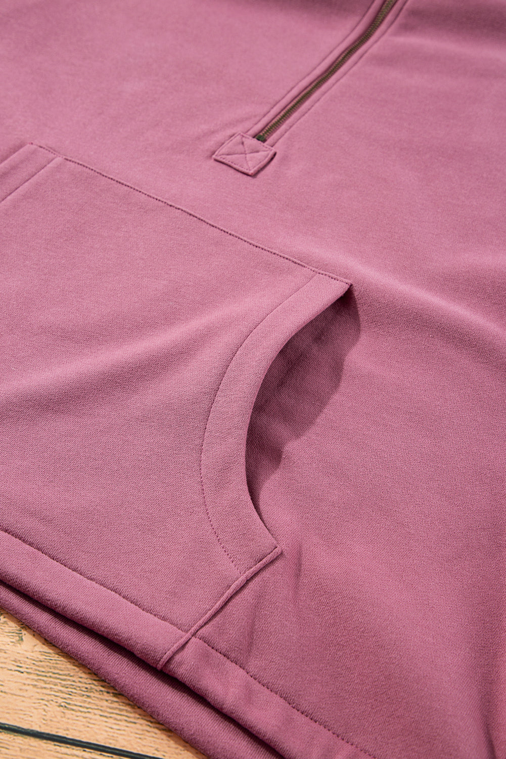 Sweat à capuche ample doublé polaire Valériane avec poches kangourou à demi-fermeture éclair