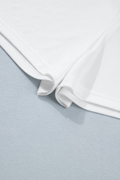 Sky Blue Patriotic Star Printed Beaded Drawstring Mini Skort