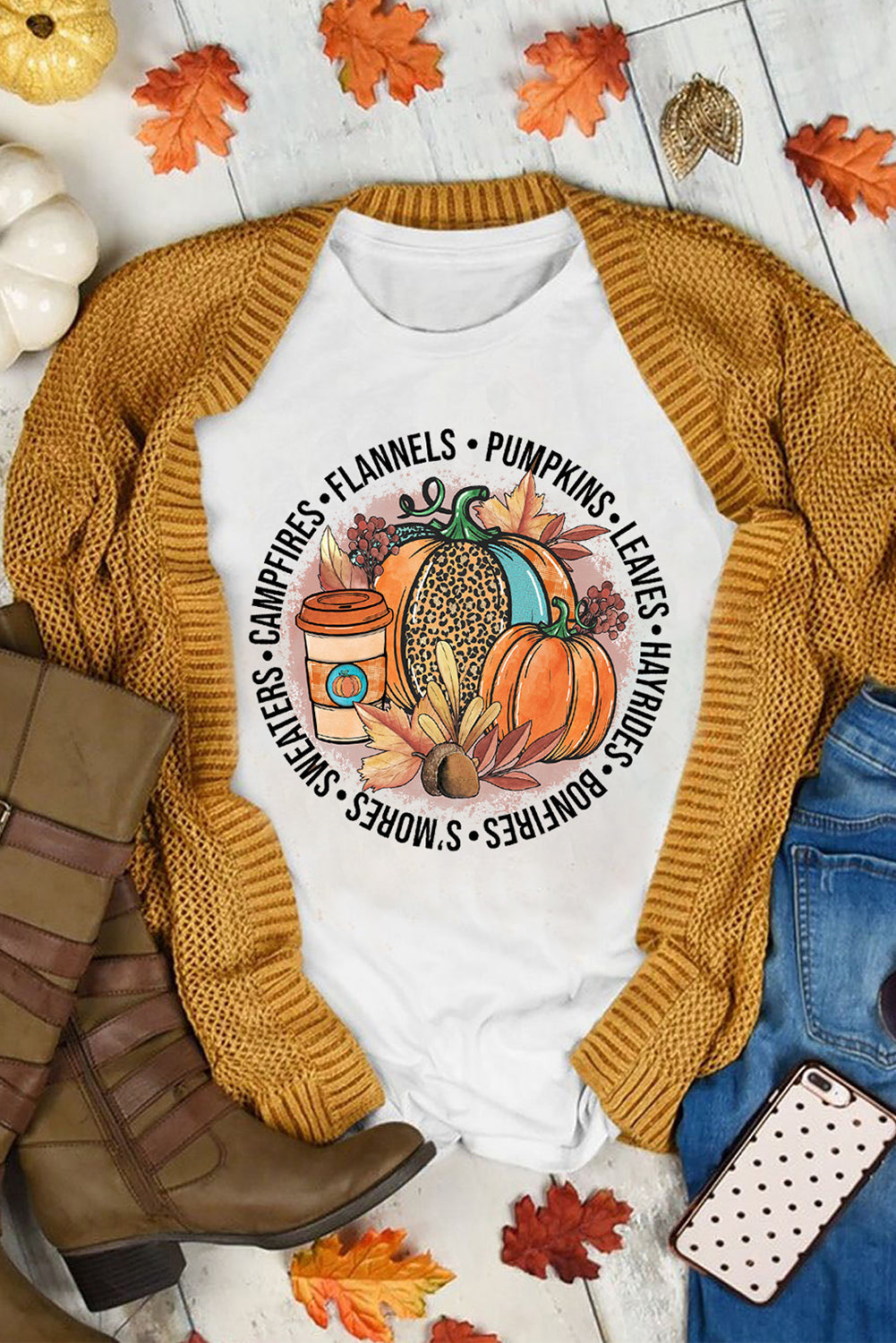 T-shirt décontracté à imprimé animal « Its Fall Yall »