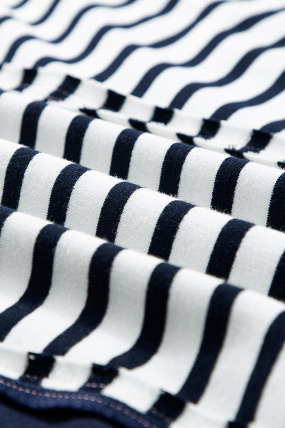 Sweat-shirt ample à rayures blanches et blocs de couleurs avec coutures apparentes