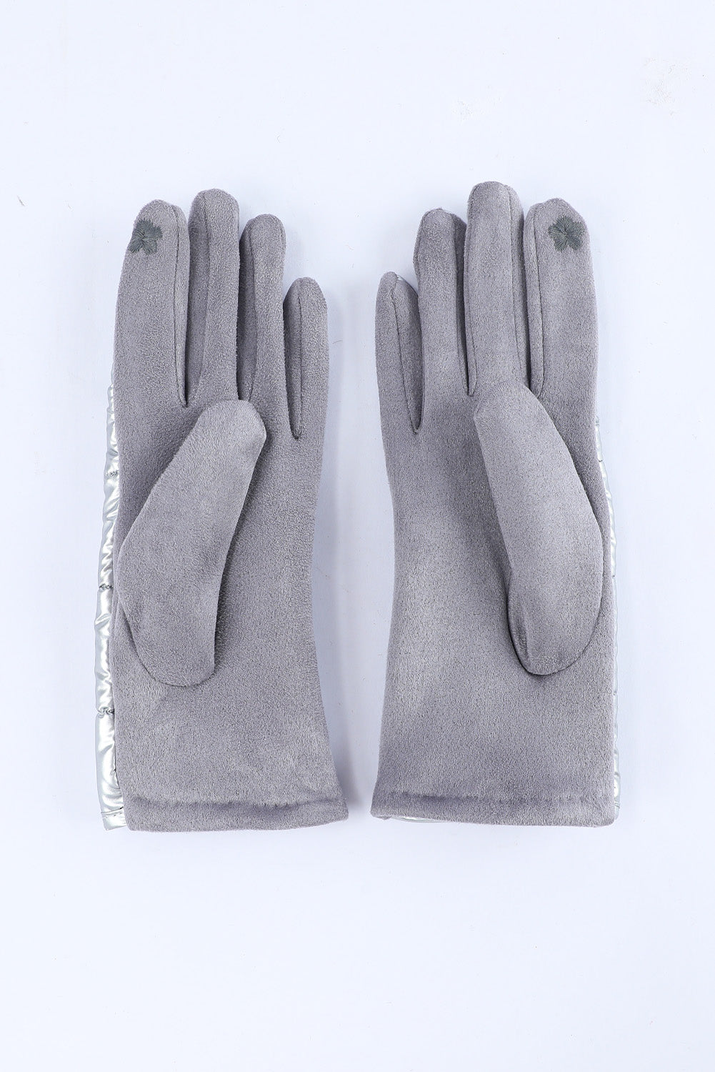 Gray Shiny Touch Screen Cycling Gloves