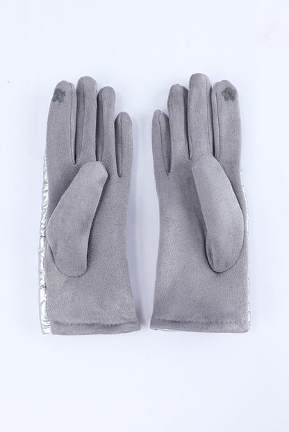 Gray Shiny Touch Screen Cycling Gloves