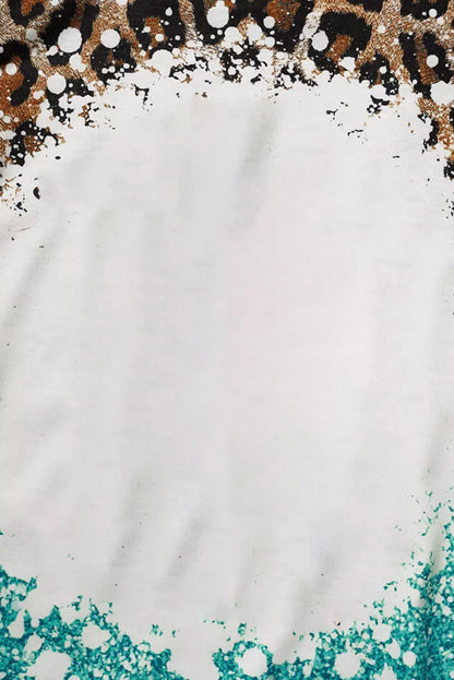 Débardeur bleu clair à imprimé léopard tie-dye décoloré