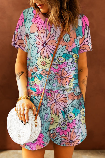 Débardeur sans manches à imprimé floral multicolore 