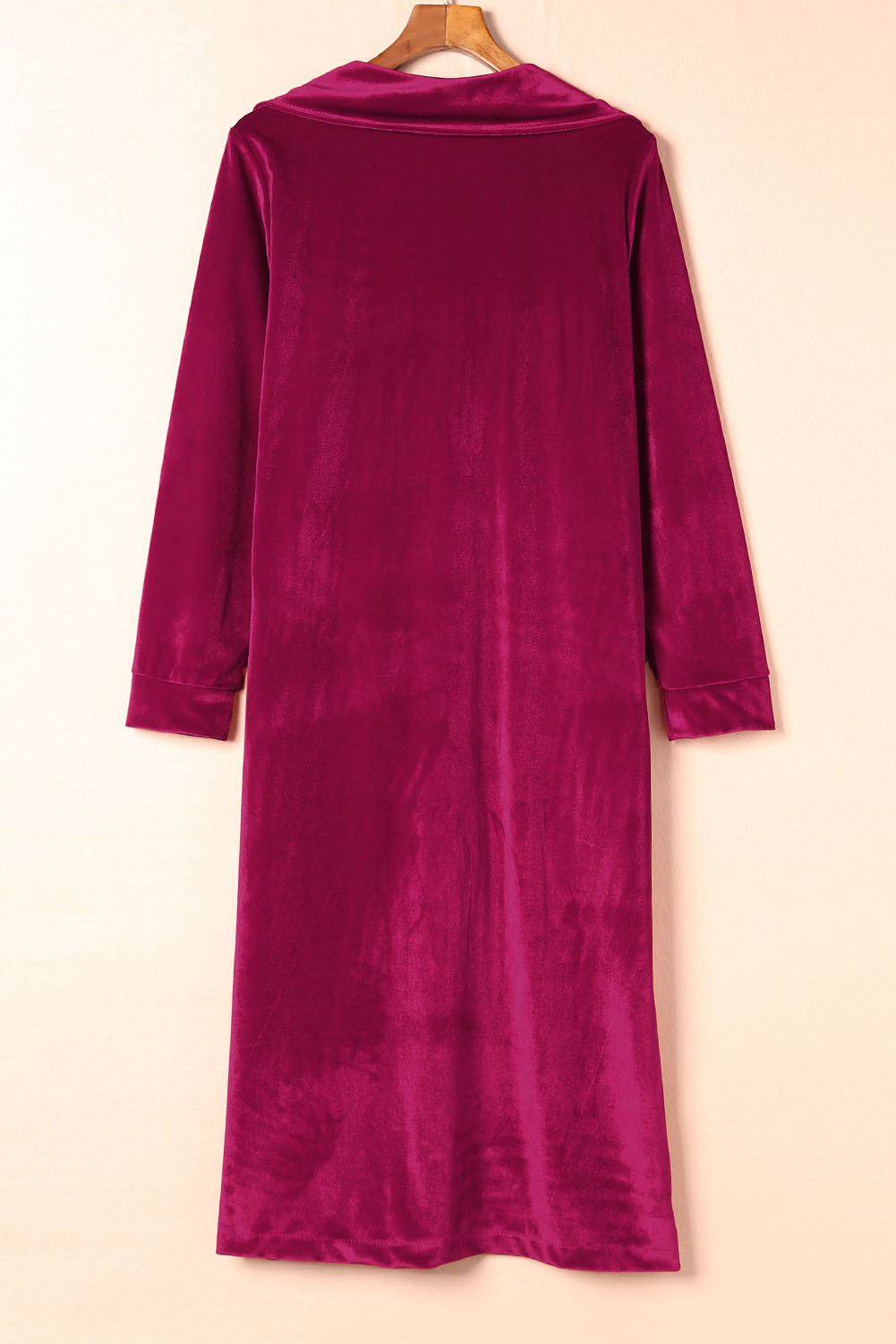 Abrigo retro de terciopelo con bolsillo de manga larga 