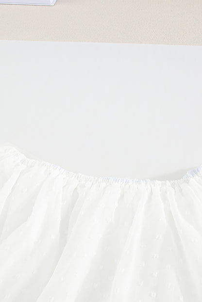 Yellow Yellow Off Shoulder Ruffle Swiss Dot Maxi Dress