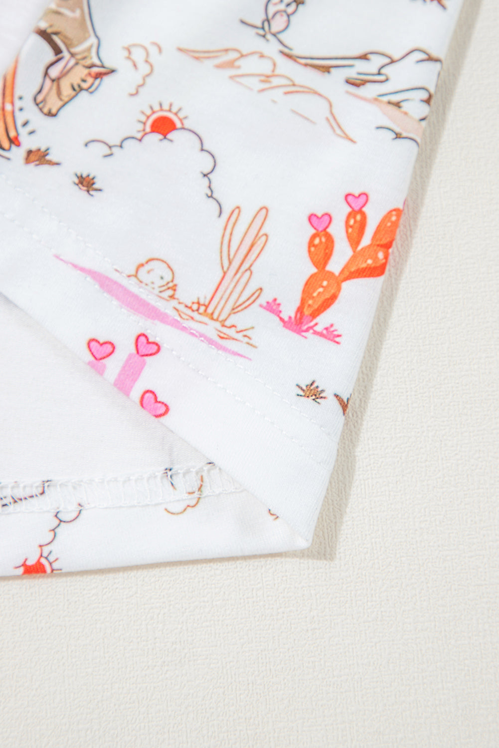 Ensemble de pyjama blanc à imprimé cowgirl country