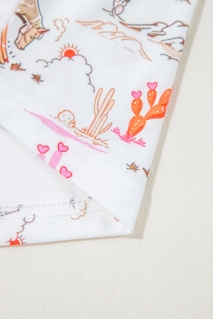 Ensemble de pyjama blanc à imprimé cowgirl country