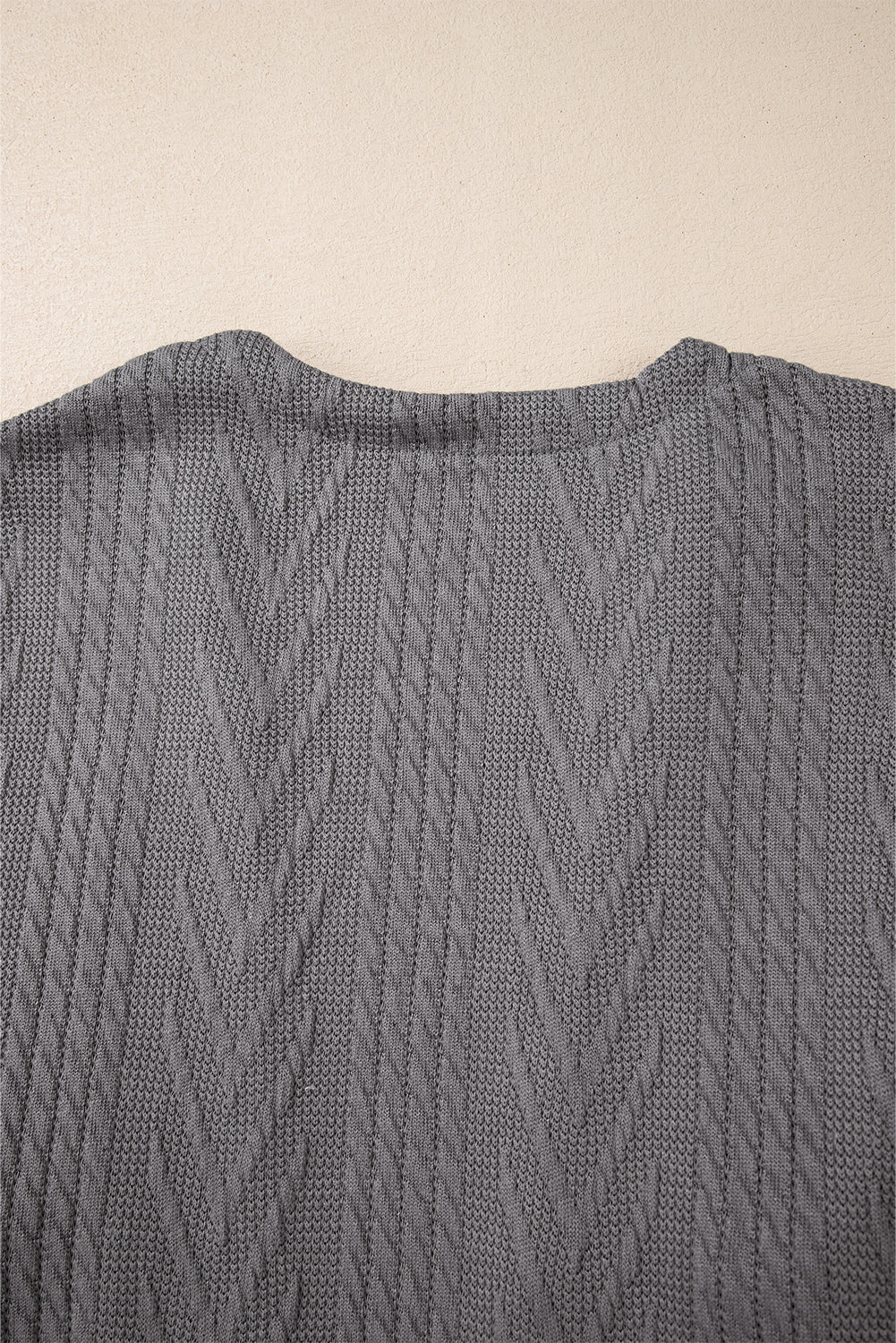 Cardigan gris moyen uni texturé ouvert sur le devant avec poche