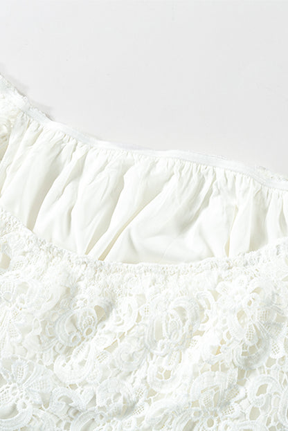 Off-the-shoulder Lace Sleeves Plus size Dress