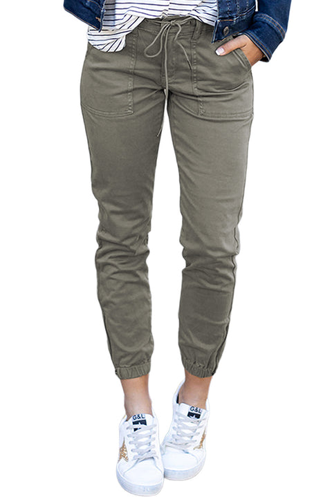 Slim Fit Pocketed Twill Jogger Pants