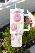White Doughnut Pattern Stainless Vacuum Cup with Handle 40oz