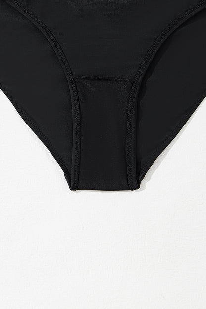 Maillot de bain une pièce à découpes croisées et colorblock rouge rose