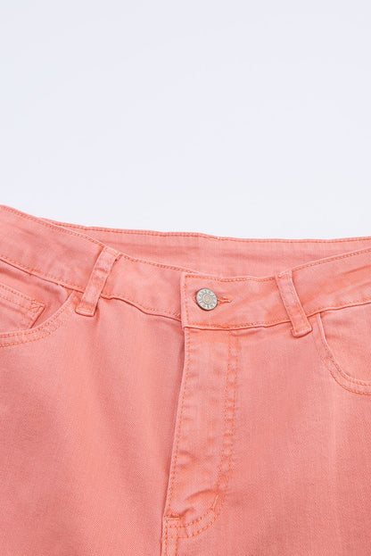 Jeans con bolsillo en pierna recta y cintura alta 