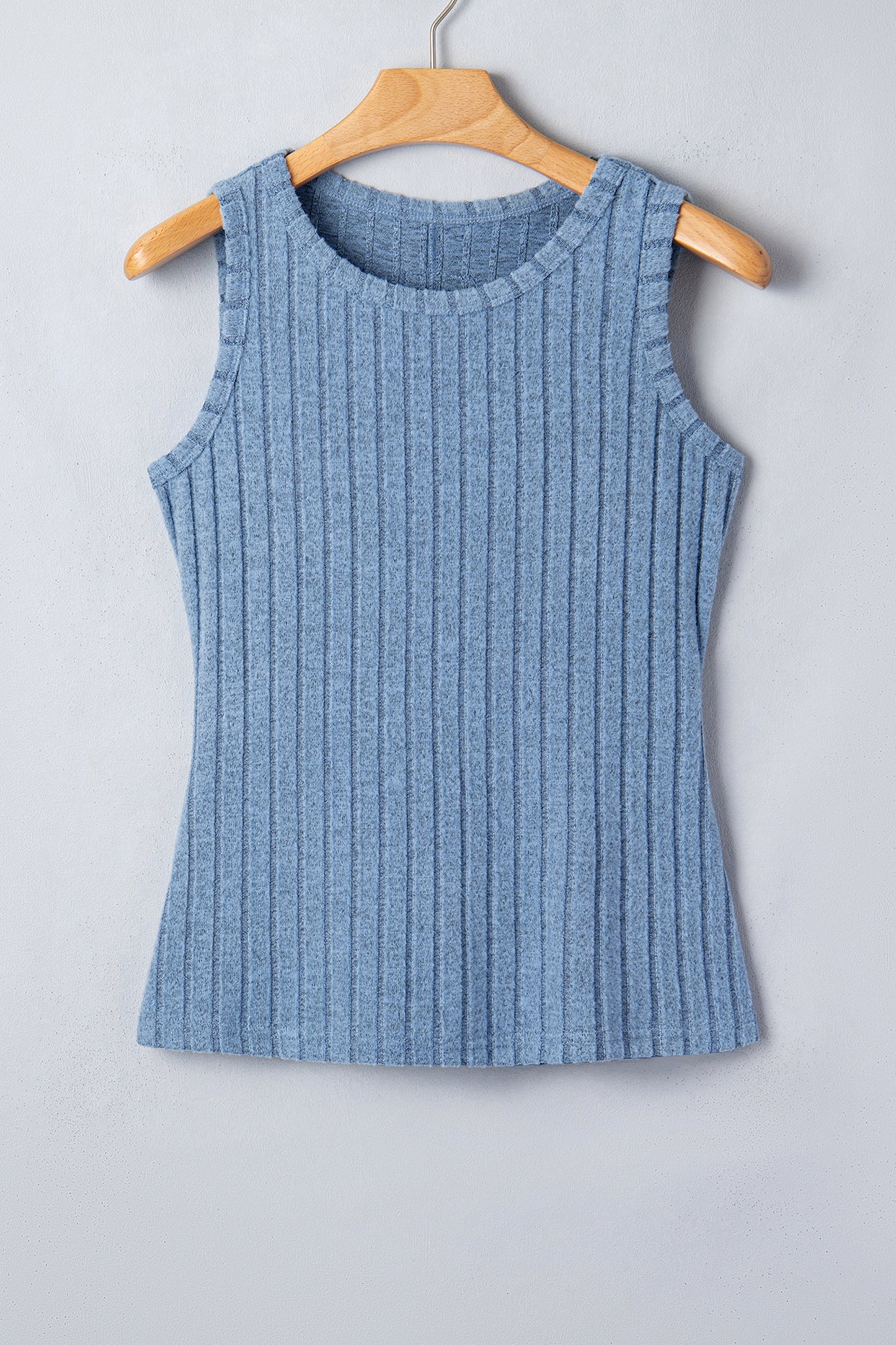 Bonbon Slim Ribbed Mineral Wash Tank Top
