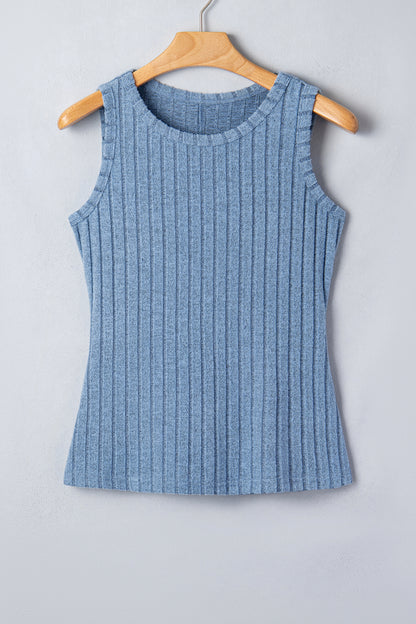 Bonbon Slim Ribbed Mineral Wash Tank Top